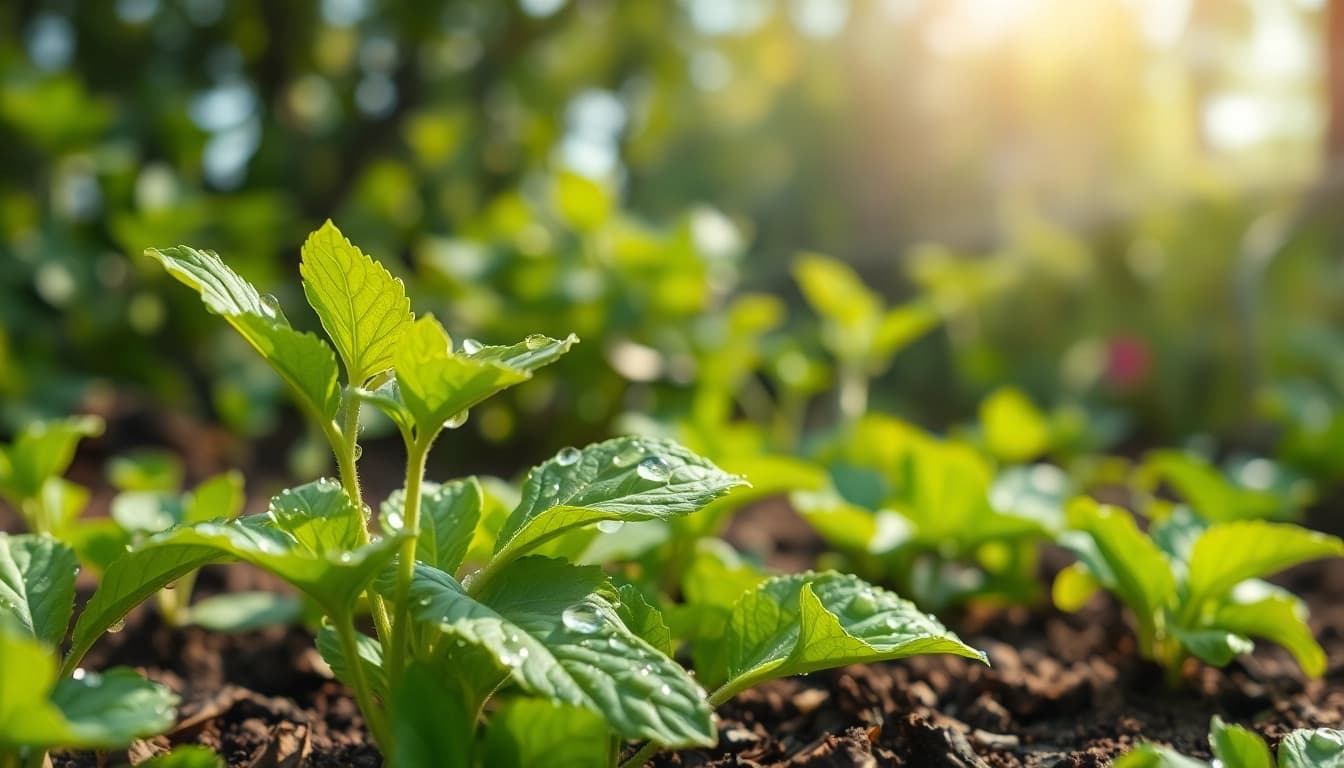 Experience the vibrant patchouli leaves showcasing their fresh, earthy textures in a serene garden setting.