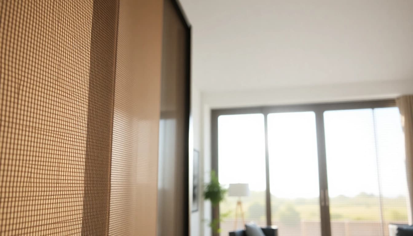 Install fly mesh windows that blend beautifully with modern decor in a sunlit interior.