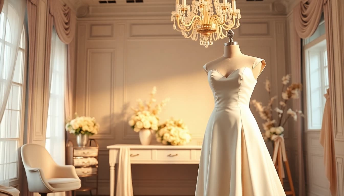 Stylish showcase of Rebel Designerwear wedding attire with elegant floral accents
