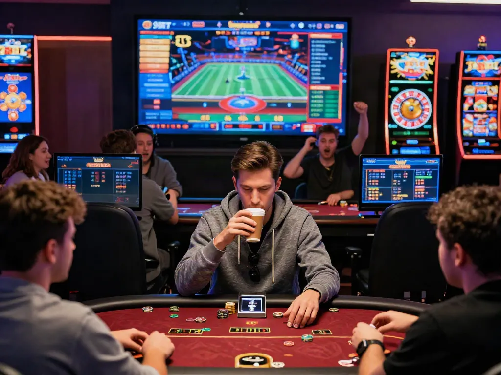 Players enjoying diverse games at 9BET's virtual casino, showcasing the excitement of online gambling.