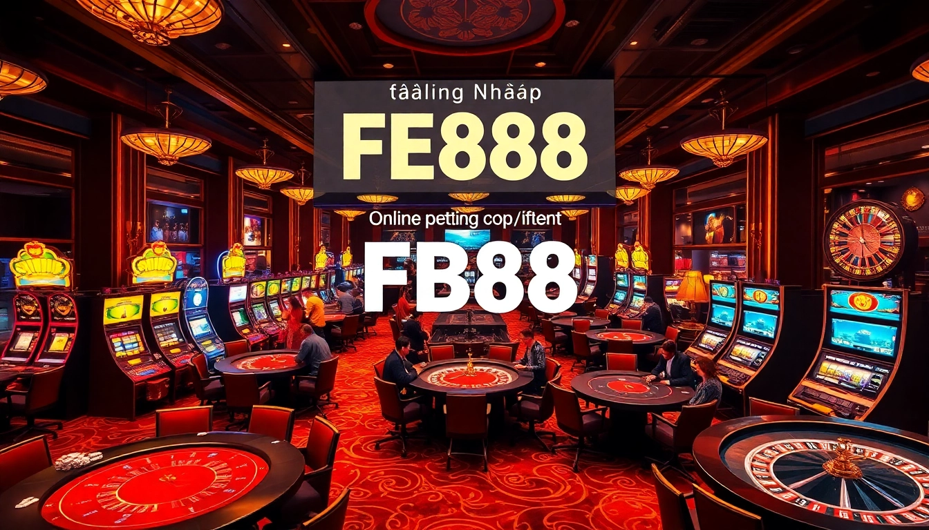 Experience the thrill of Đăng Nhập FB88 while enjoying exciting casino games with vibrant poker tables and lively players.