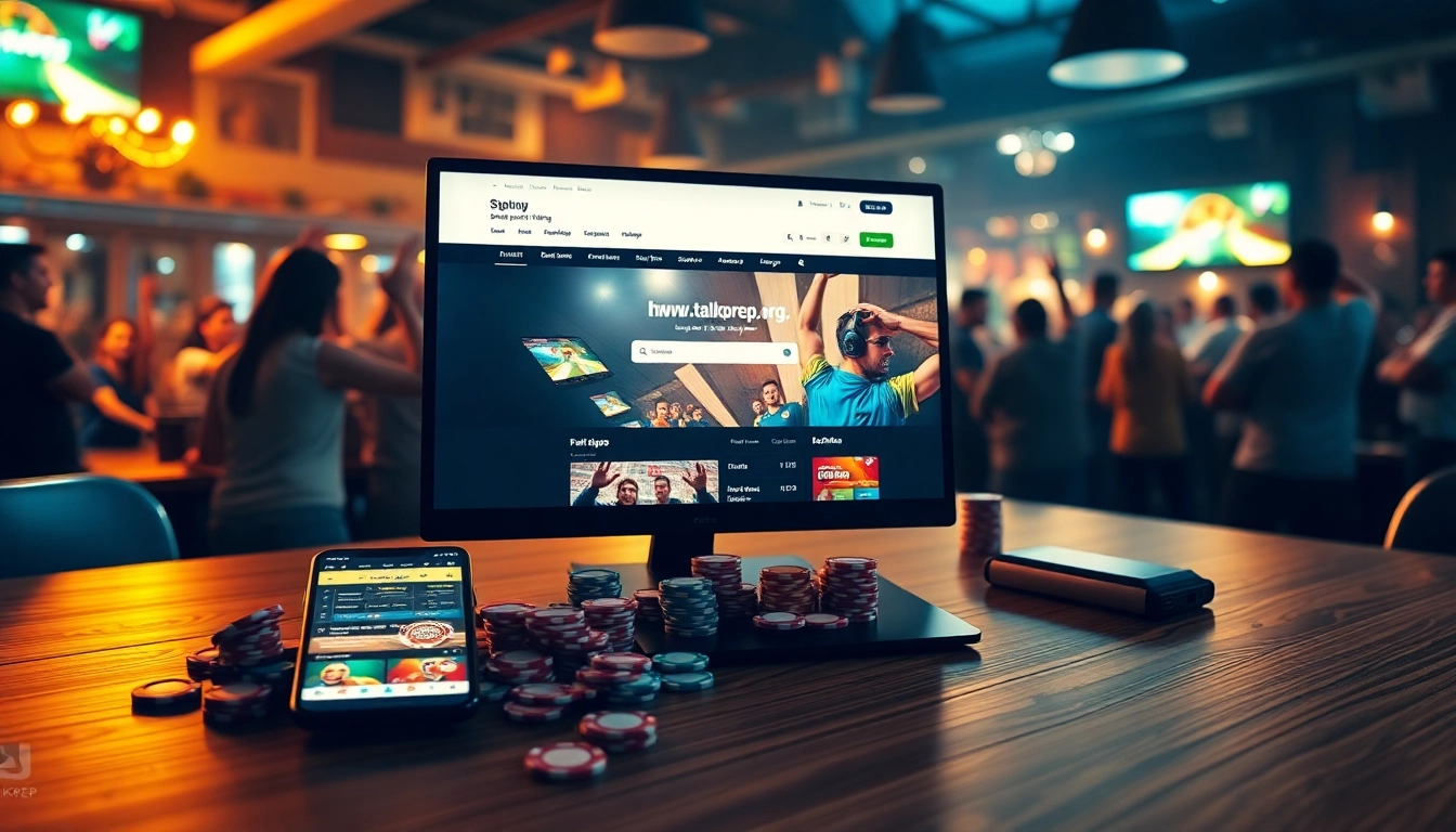 Explore the energetic atmosphere of sports betting on https://talkprep.org/ with a vibrant digital setup.