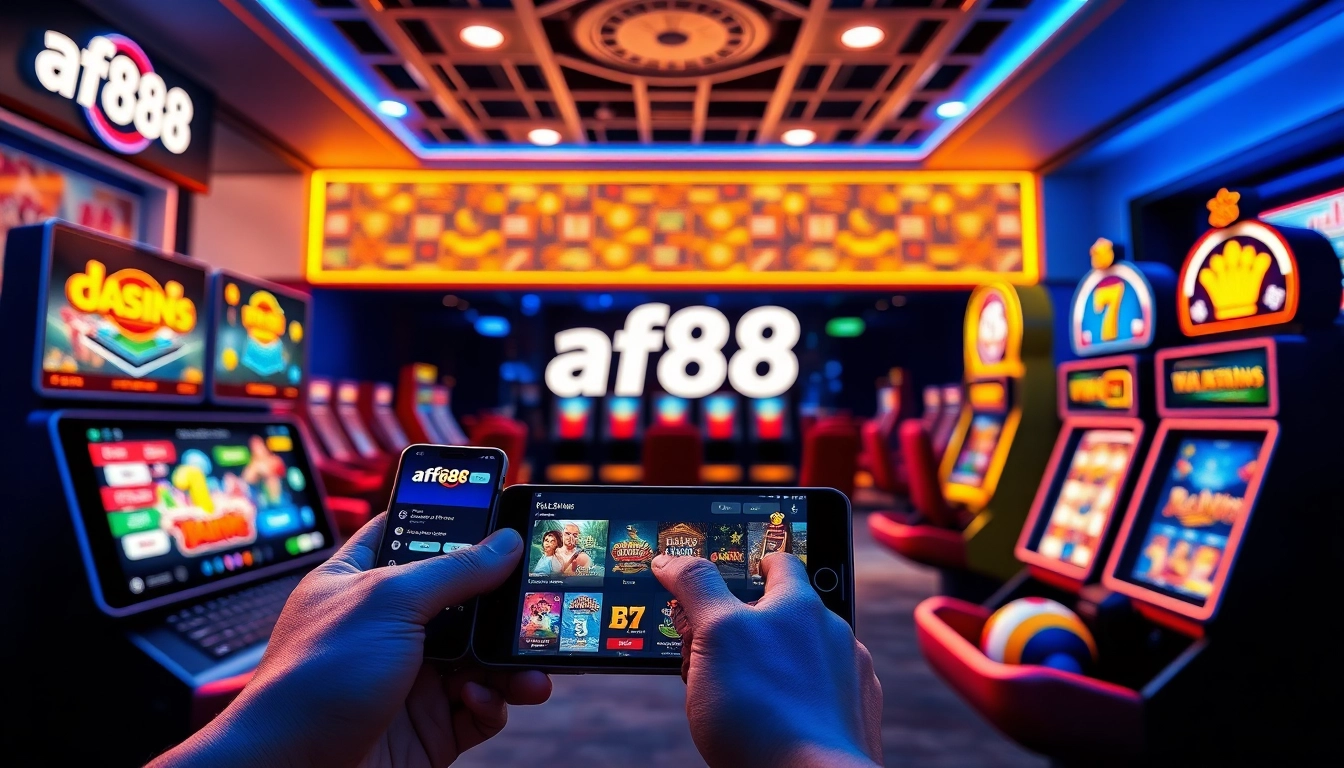Engaging digital betting scene featuring af88.com gaming options and customer support.