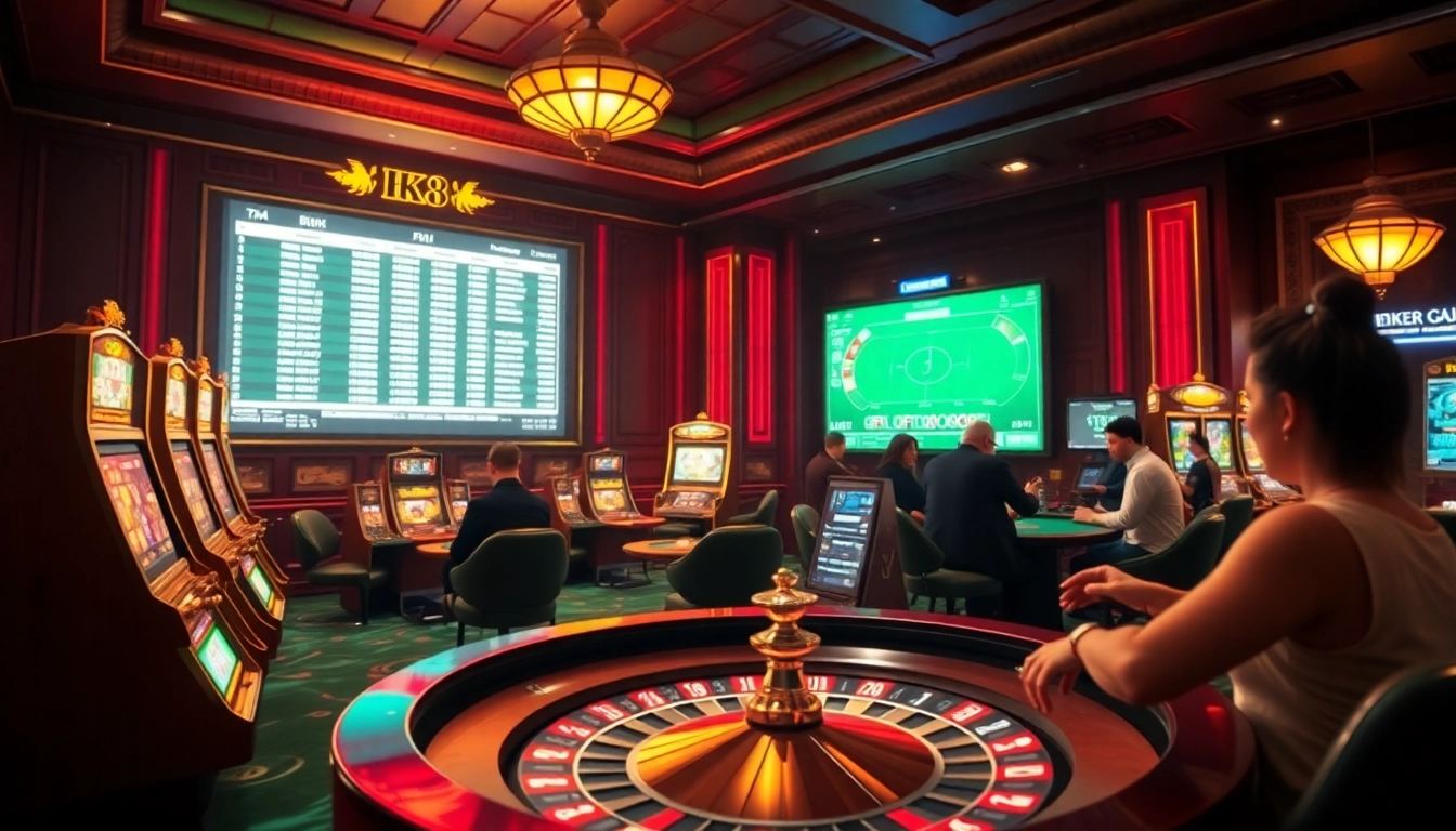Players engaging with the BK8 online casino interface while enjoying various gambling games.