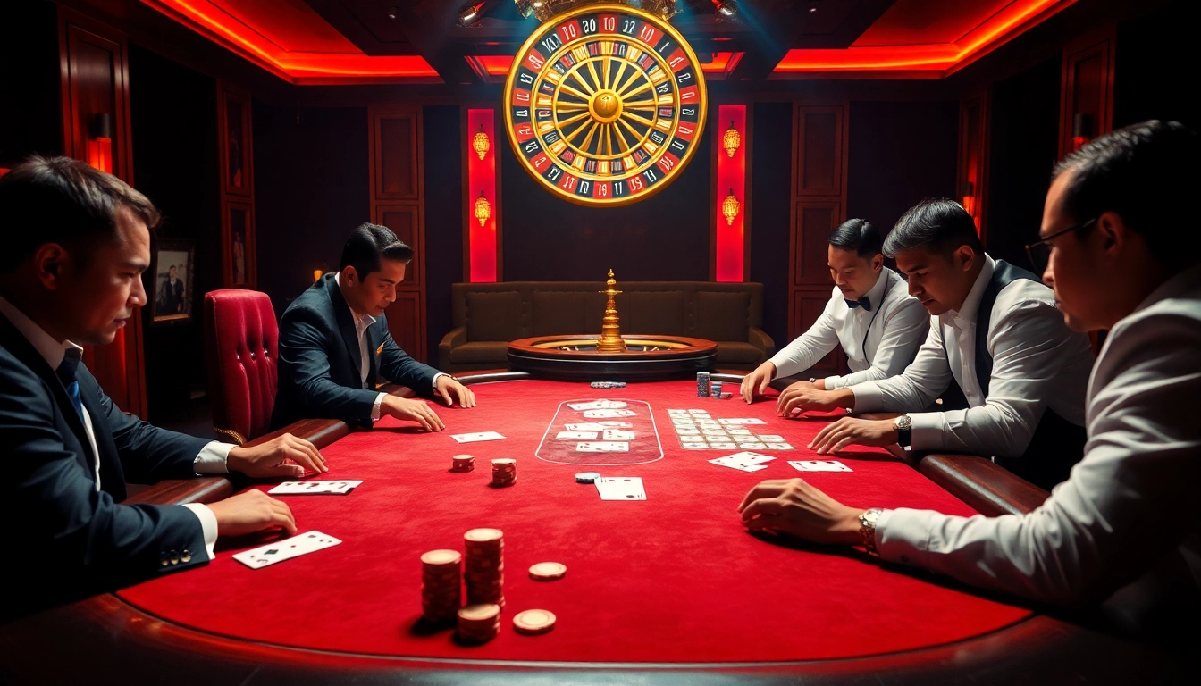 XIN88 casino action showcasing thrilling poker gameplay with vibrant chips and cards.