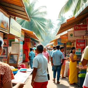 Lanka Add marketplace scene featuring vibrant ads and interactions in Sri Lanka.