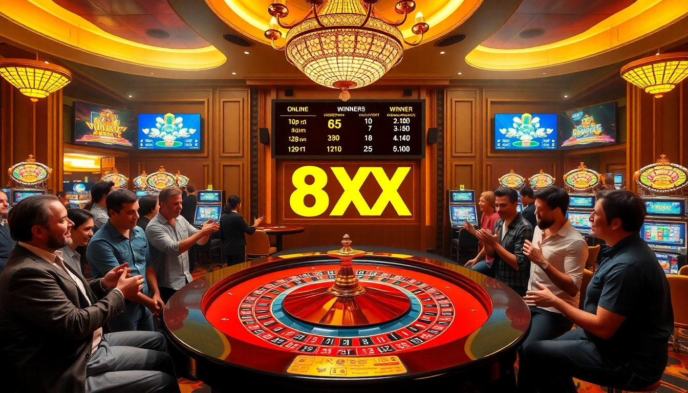 Experience thrilling games at a luxury casino with dynamic action around the 8XX roulette table.