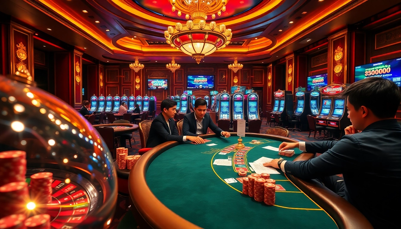 Experience thrilling high-stakes gaming at https://789winjj.com/ with vibrant casino tables and exciting atmosphere.