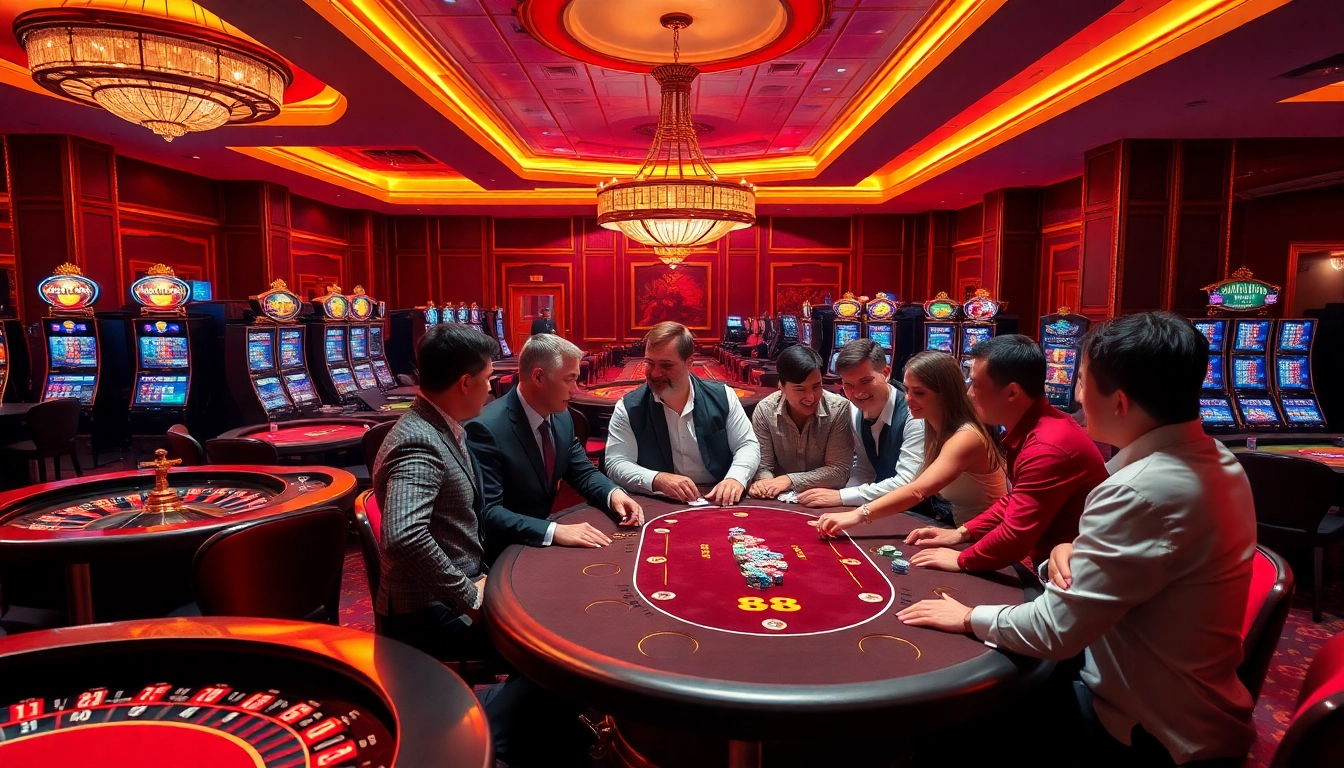 Experience the excitement of Hi 88 casino with players engaging in thrilling poker games.