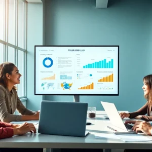 Tiger ERP team collaboration in a modern office setting.