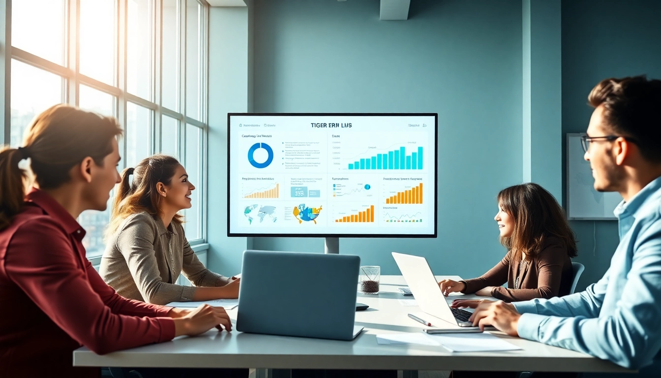 Tiger ERP team collaboration in a modern office setting.