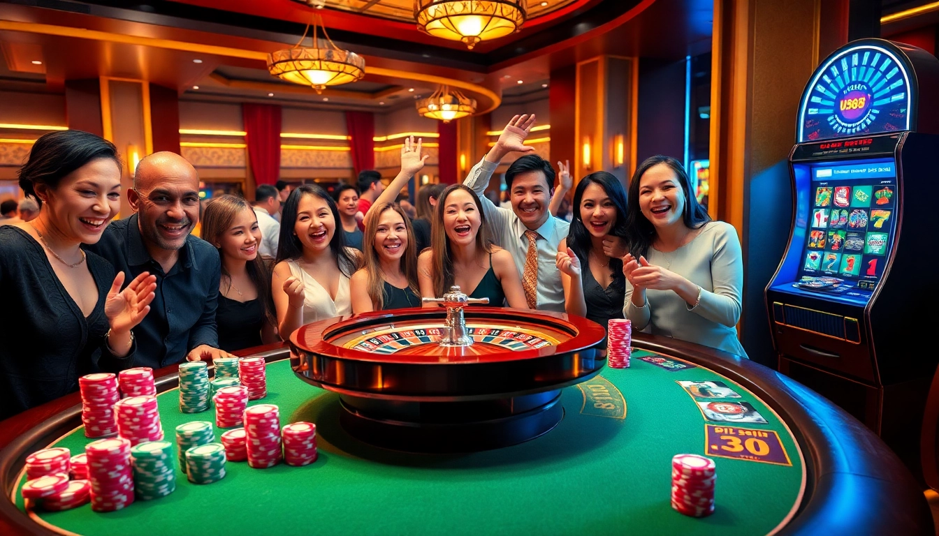 Experience an exciting U888 gaming session with vibrant poker chips and a spinning roulette wheel.