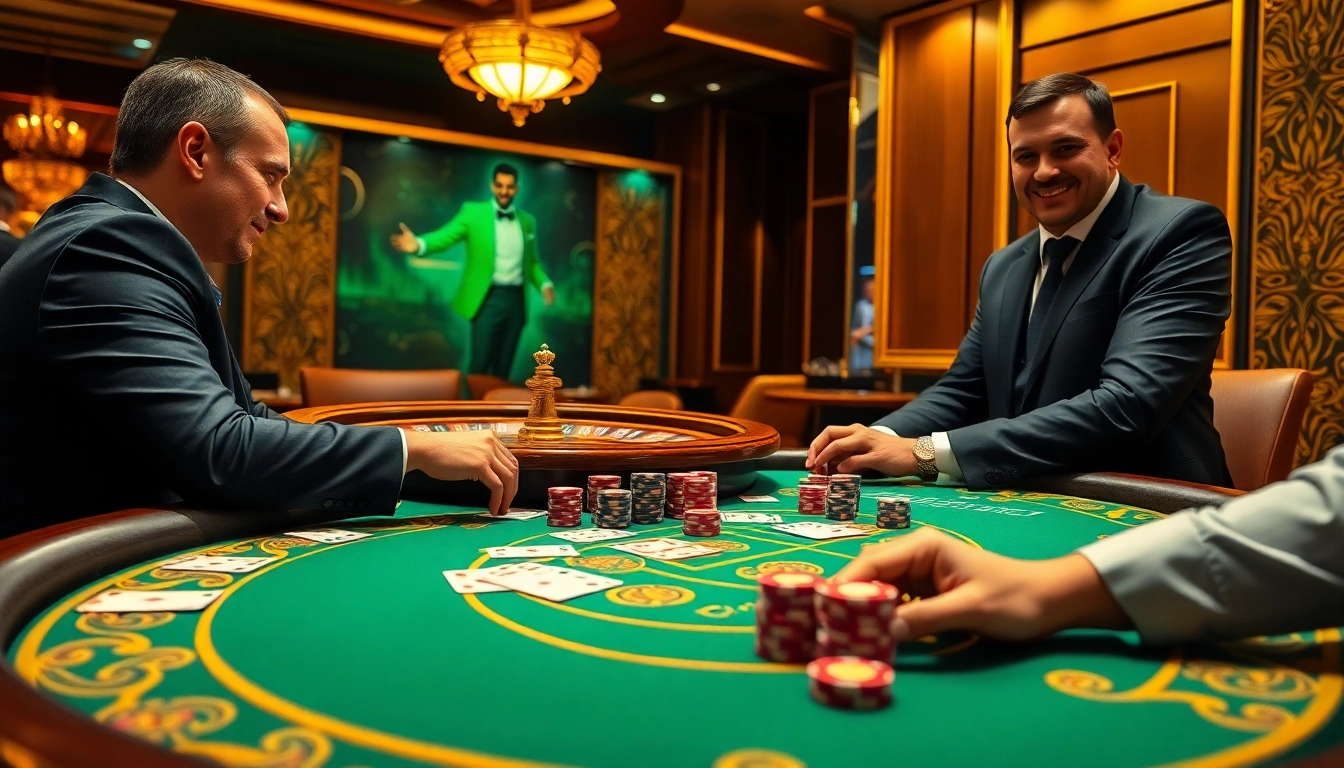 Exciting gameplay at DR88 casino with poker action, vibrant roulette wheel, and professional dealers.