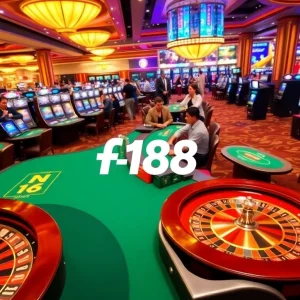 Experience the thrill at Nhà cái f168 with vibrant casino tables and exciting gaming action.