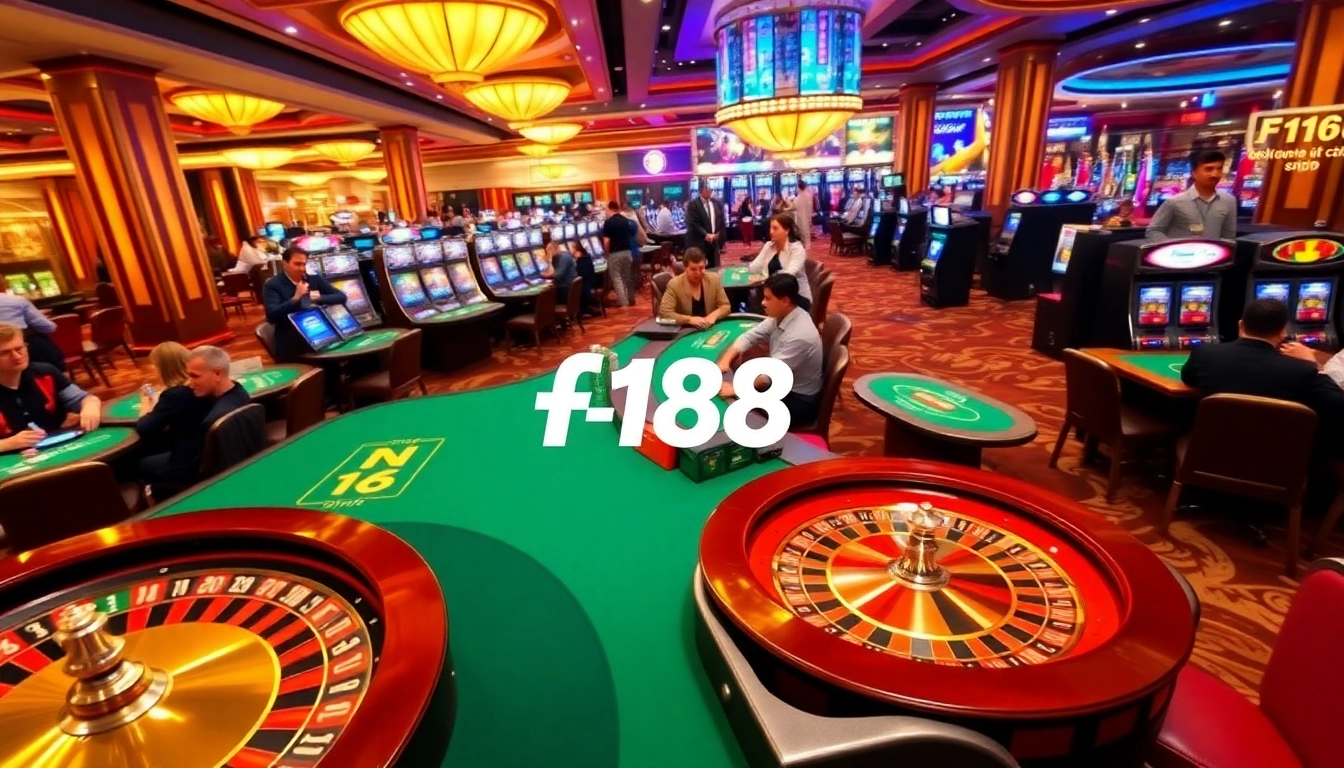 Experience the thrill at Nhà cái f168 with vibrant casino tables and exciting gaming action.