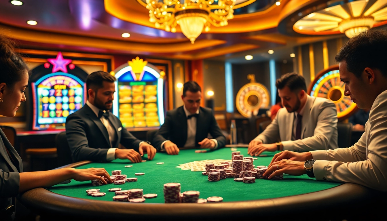 UU88 poker game scene showcasing thrilling action and luxurious casino ambiance.