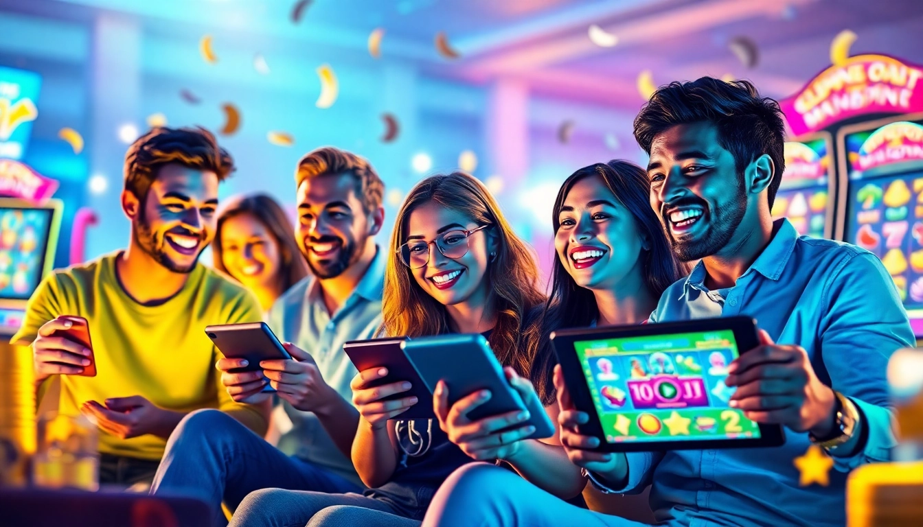 Experiencing thrilling online gaming with Kode4d link - diverse players enjoying slots.