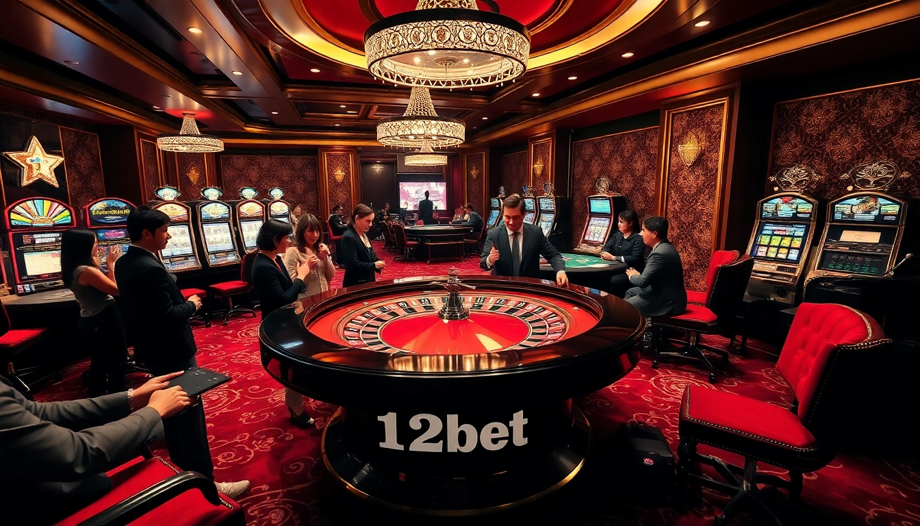 Experience thrilling gameplay at 12bet with vibrant casino elements and luxurious surroundings.