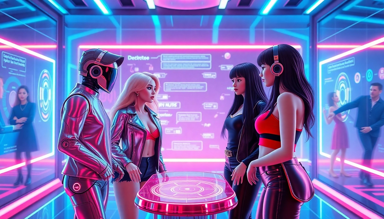 Engaging characters in a vibrant digital chat for free ai porn chat interactions.