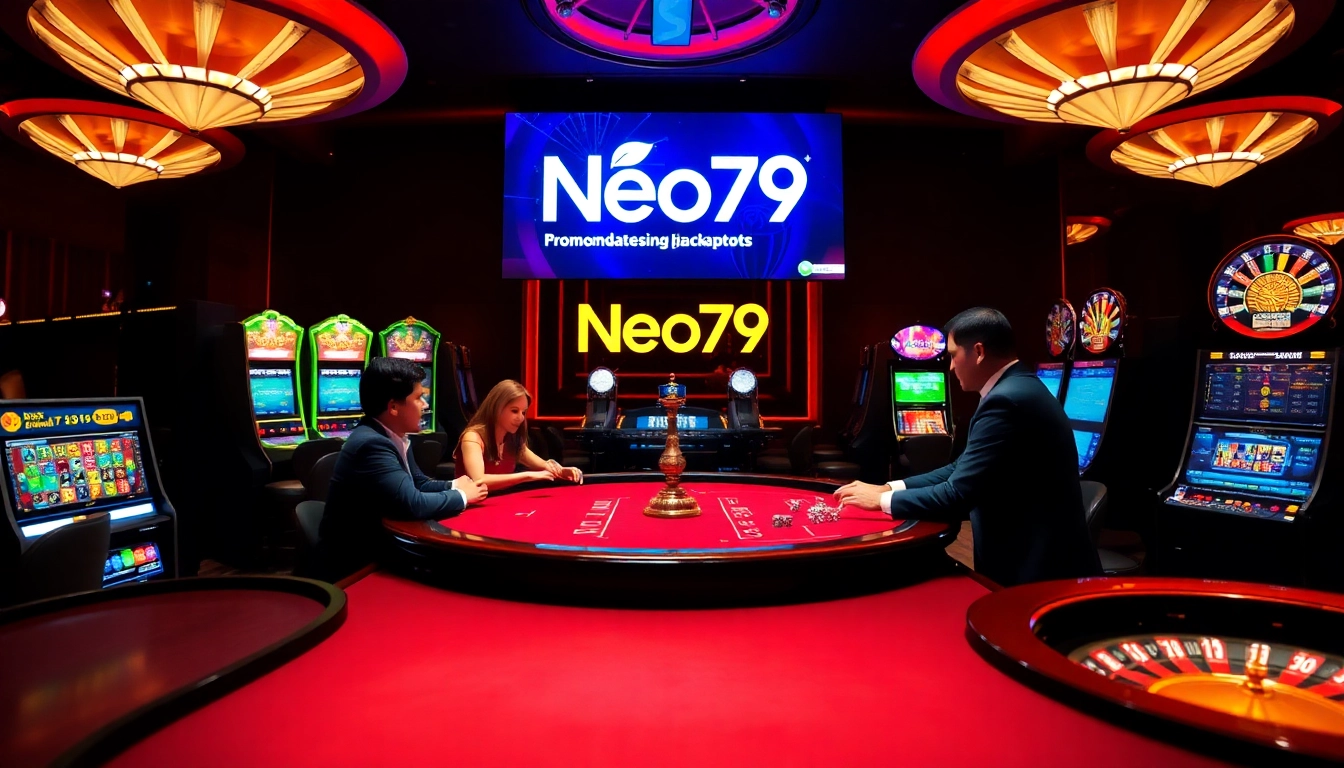 Excited players at a Neo79 casino table enjoying high-stakes poker games.