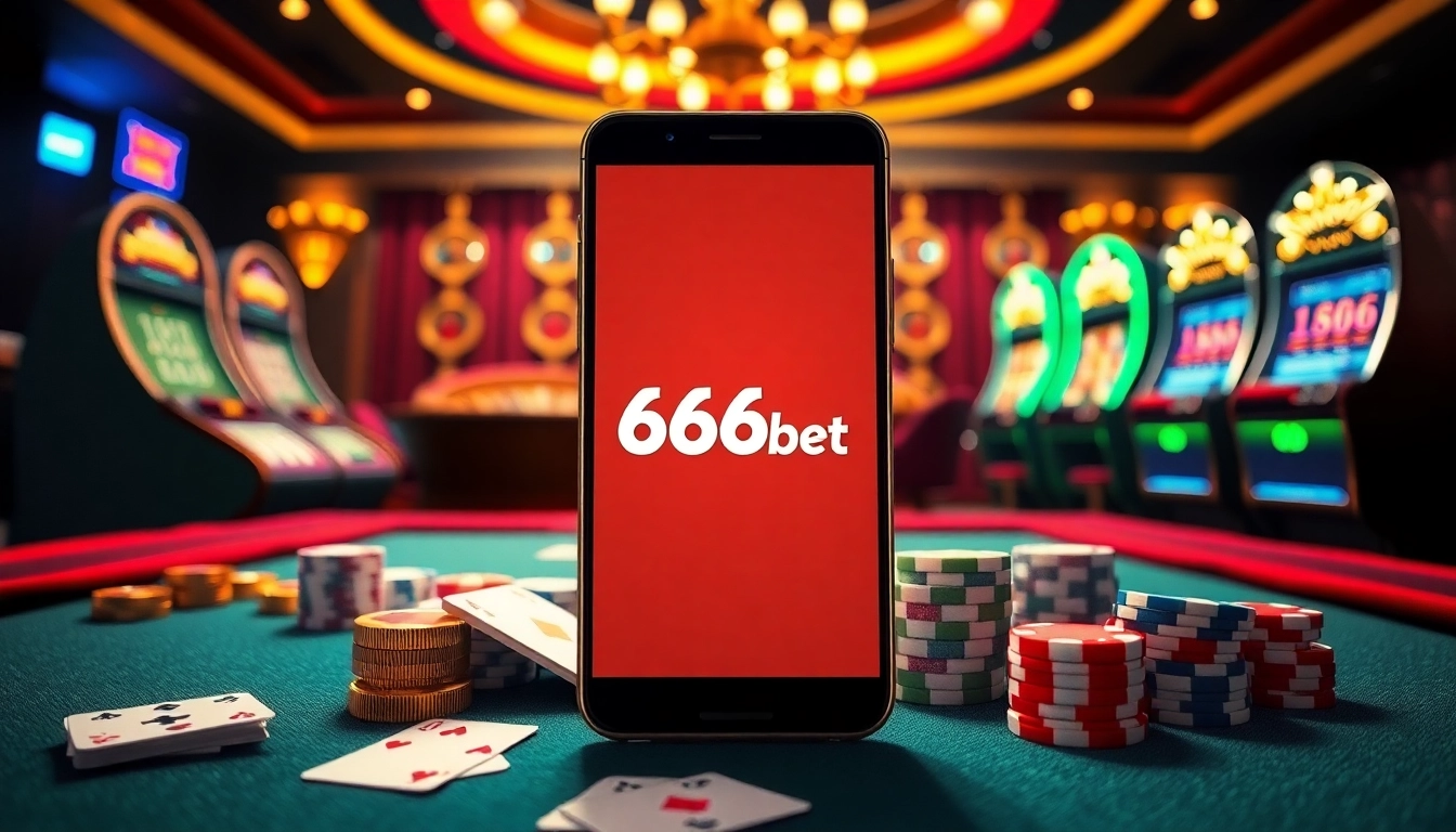 Engaging gameplay on the 6666bet App displayed with casino elements like cards and roulette wheel.