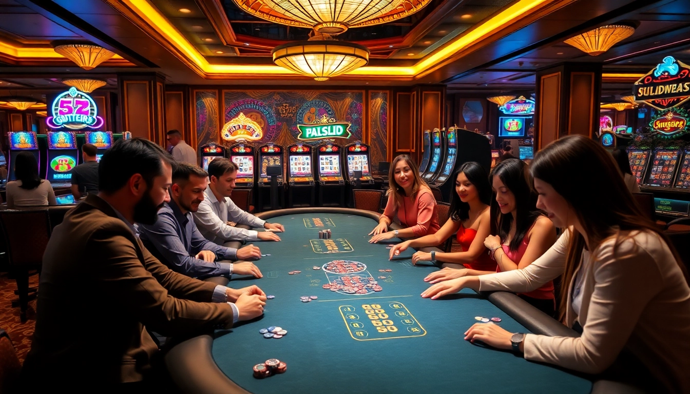 Experience the thrill of b52 club with players engaging at vibrant casino tables.