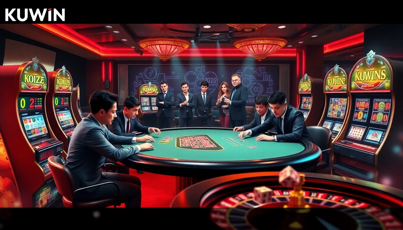 Experience thrilling gameplay at KUWIN's vibrant online casino, featuring poker and slot machines.