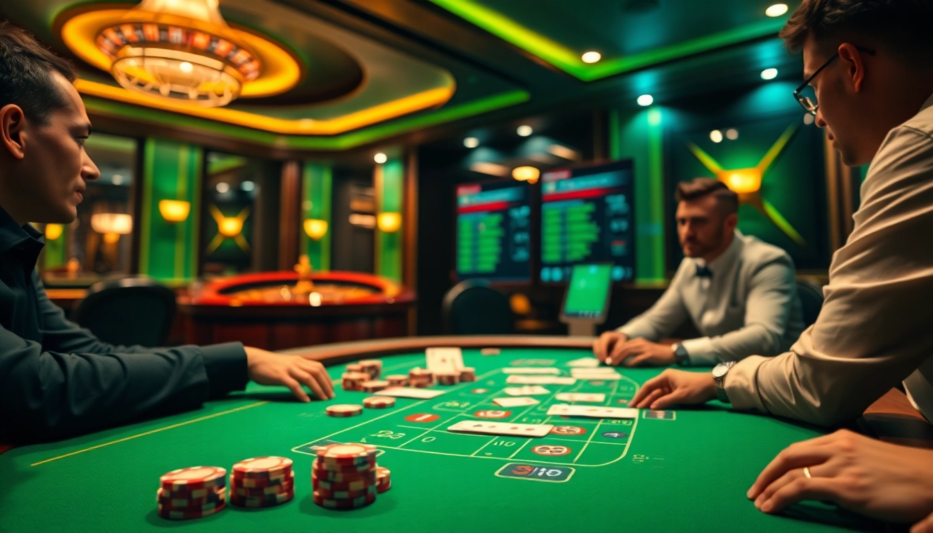 Experience thrills at Vuabai9 with immersive gambling scenes of blackjack and roulette.