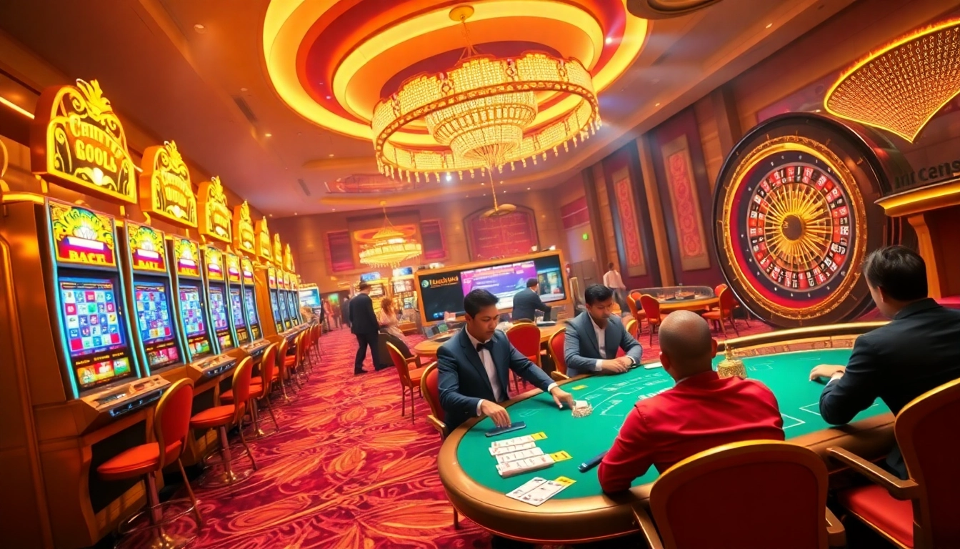 Kwin.bio showcases an exciting casino setting with players at a poker table and illuminated slot machines.