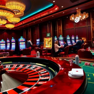 Experience the excitement of tg88 with vibrant games, shining roulette wheels, and engaging gamblers.