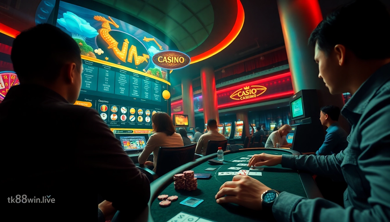 Interactive online casino environment showcasing tk88win.live with players engaging in thrilling games.