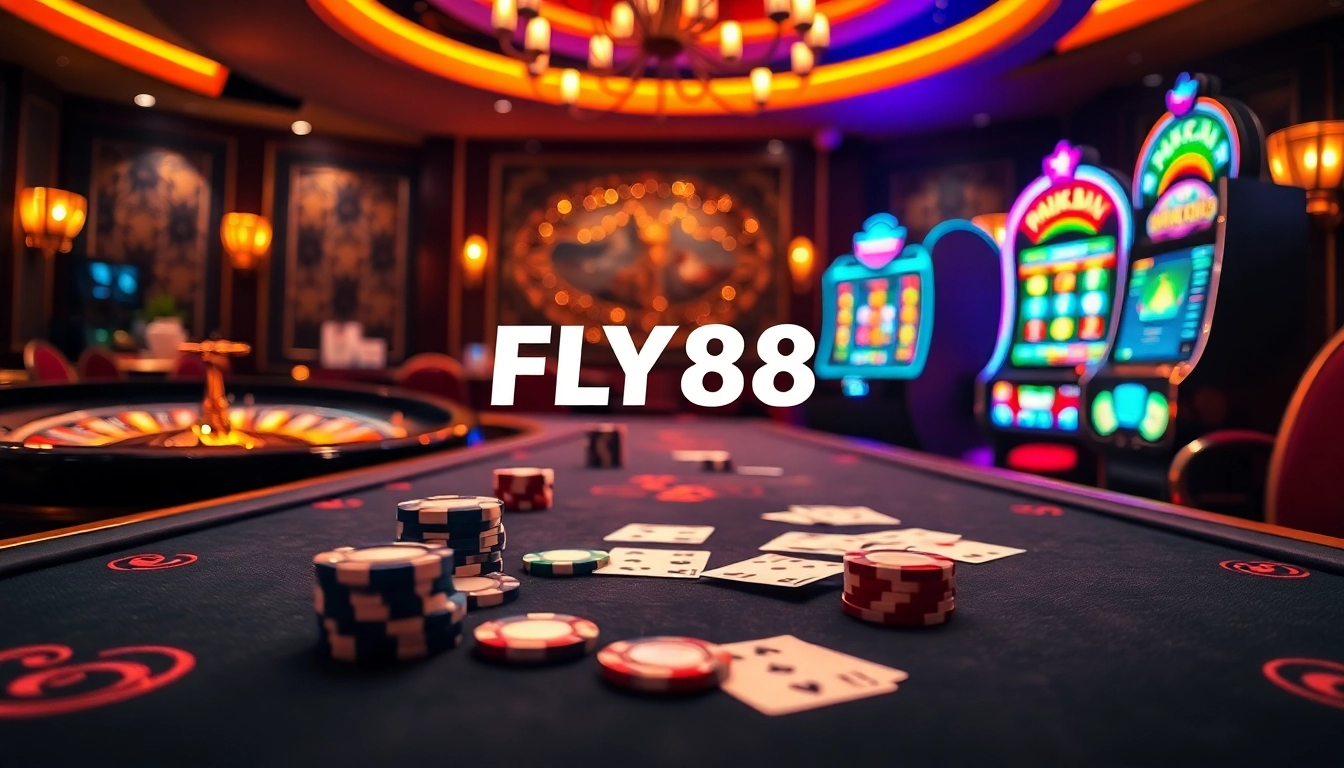 Experience high-class gaming excitement at FLY88 with vibrant casino visuals and thrilling action.