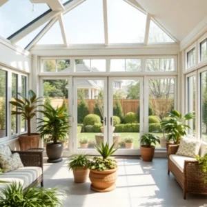 Enhance your home with a beautiful sunroom addition filled with natural light and greenery.