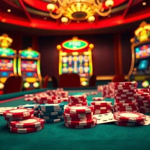 Experience the thrill of gaming at PS99 COM, with interactive casino tables and vibrant betting elements.