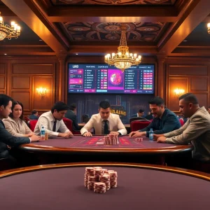 Experience high-stakes excitement at uu88's luxurious poker room with vivid gameplay and betting action.