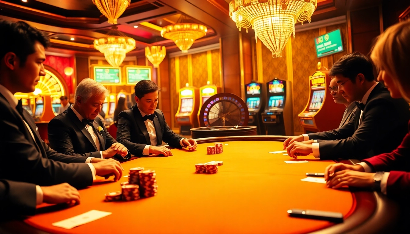 Experience the thrill of kèo nhà cái at a luxurious poker table surrounded by high-stakes gameplay.