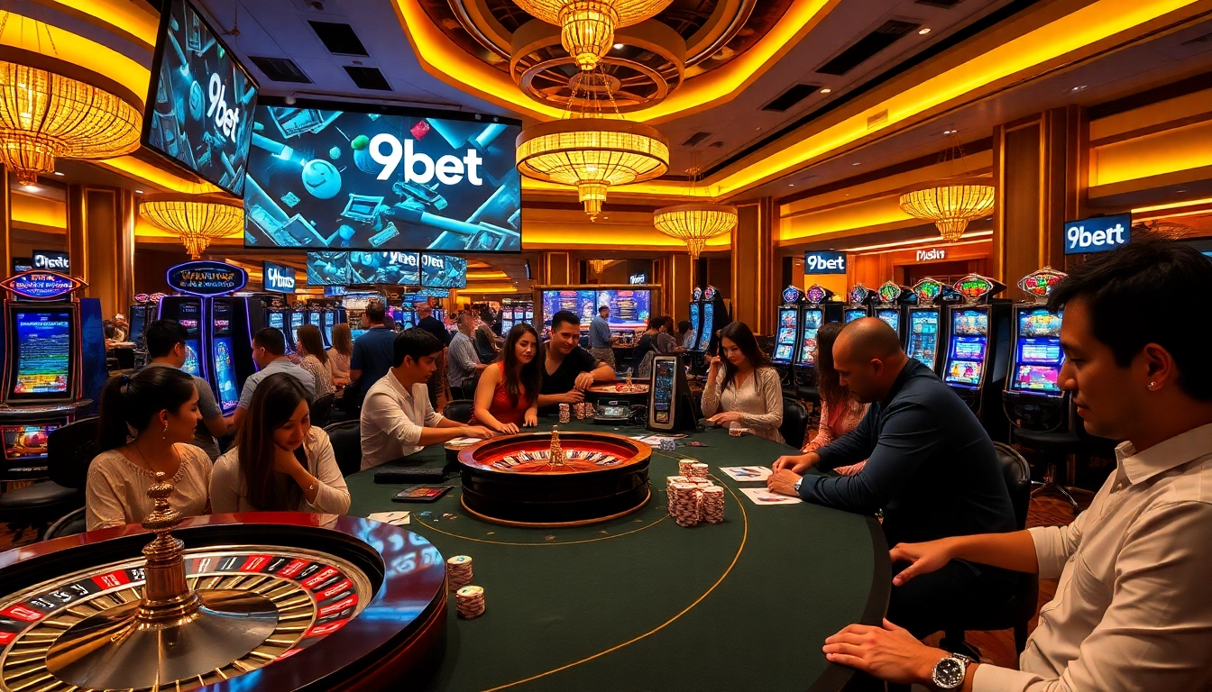 Experience the thrill of gambling at 9bet with captivating casino tables, slot machines, and vibrant atmosphere.