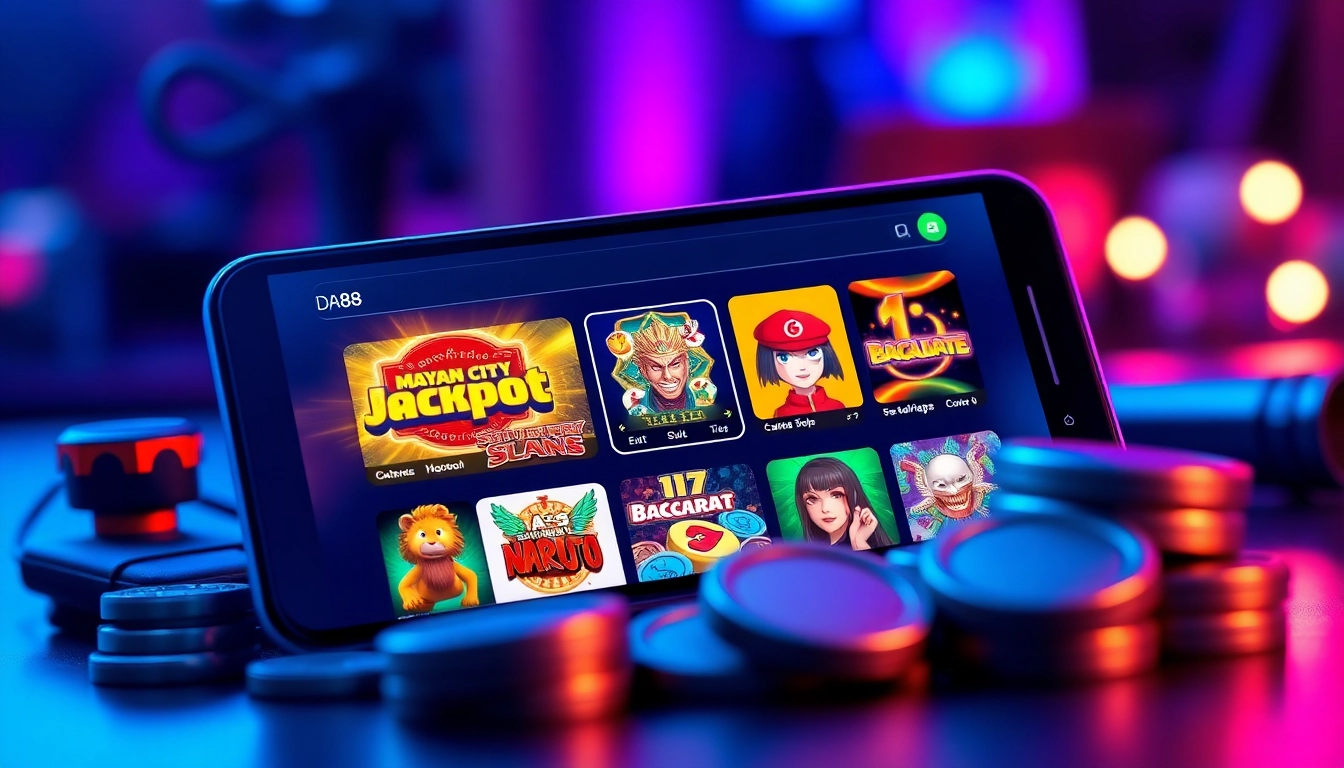 Engaging DA88 mobile gaming interface featuring popular apps for slots and betting.