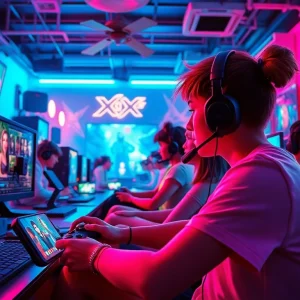 Experience thrilling XXX games in a vibrant gaming environment with dynamic characters and devices.