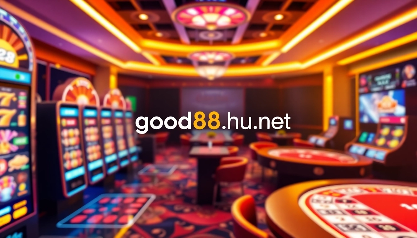 Exciting online gaming experience at good88.hu.net, showcasing vibrant slots and live dealer interface
