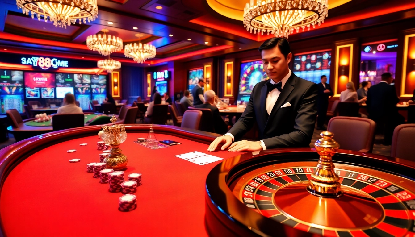Experience high-stakes excitement at say88 com with dealers and stylish casino gameplay.