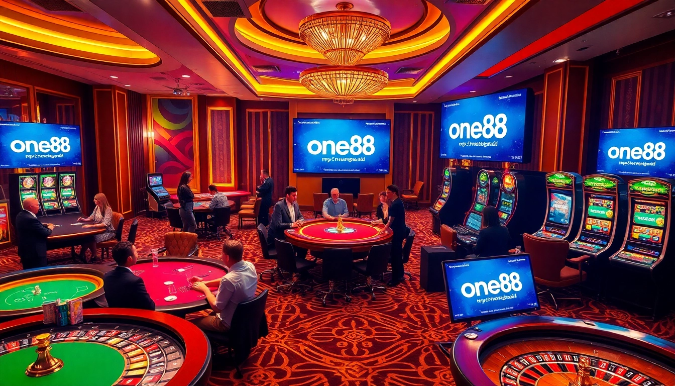 Experience the excitement of high-stakes games at https://one88.bid/ with vibrant casino visuals and players.