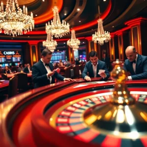 Intense poker action at a casino table conveying excitement and strategy on https://www.78wind.love/.