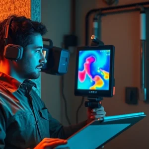 Central heating leak detection expert using thermal imaging in a home.