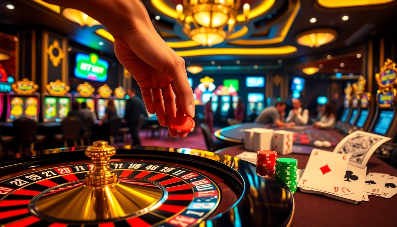 Experience the thrill of play at 777VIP casino with vibrant roulette and poker chips.