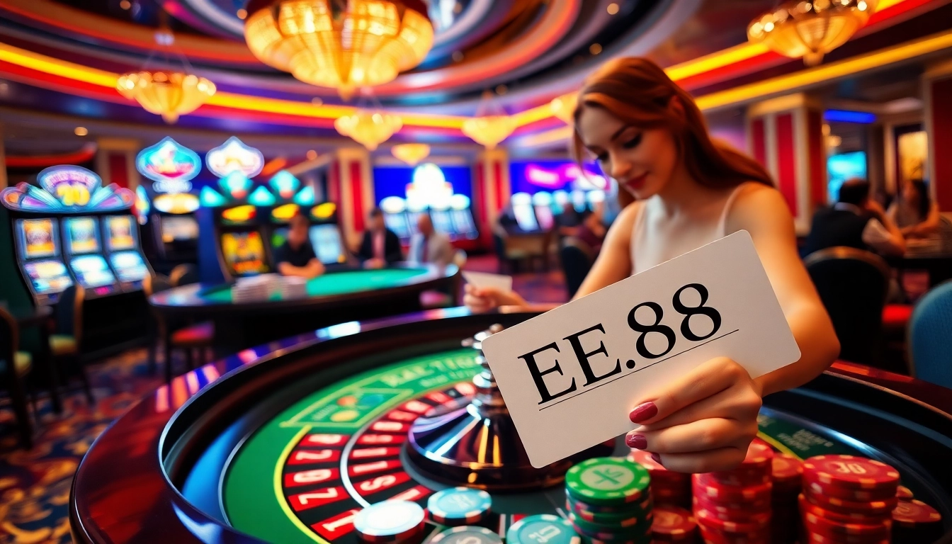 Experience the excitement of EE88 with lavish casino games and vibrant roulette action.