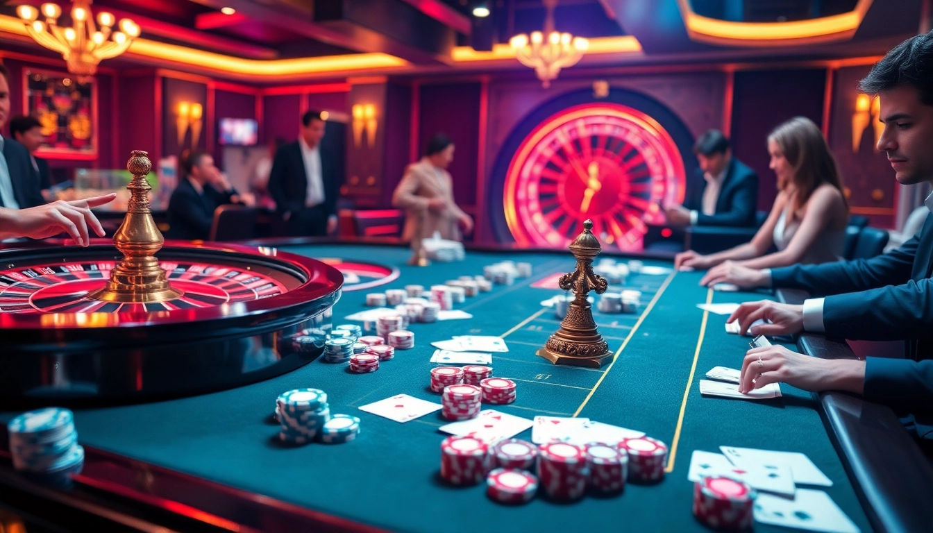 Experience the excitement of strategic play with hello88.com at a luxurious casino gaming table.