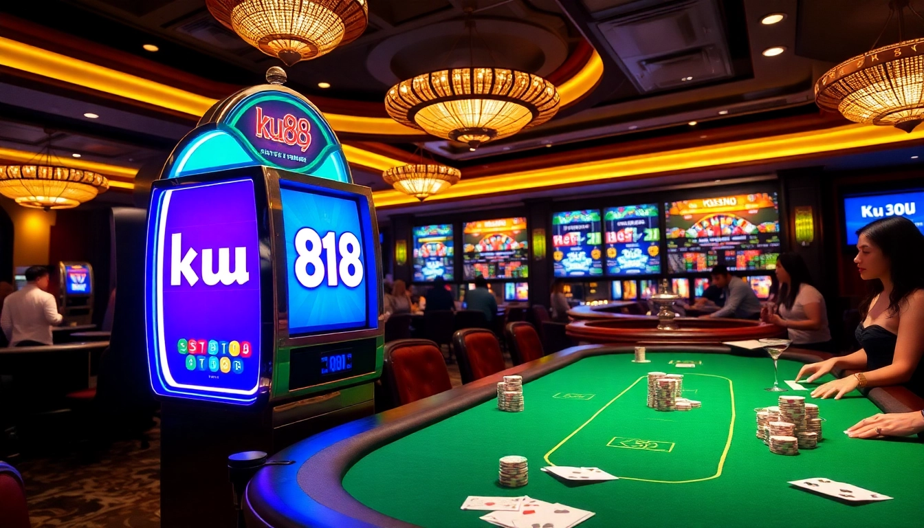 Experience the excitement of ku88 casino with vibrant slot machines and poker action.