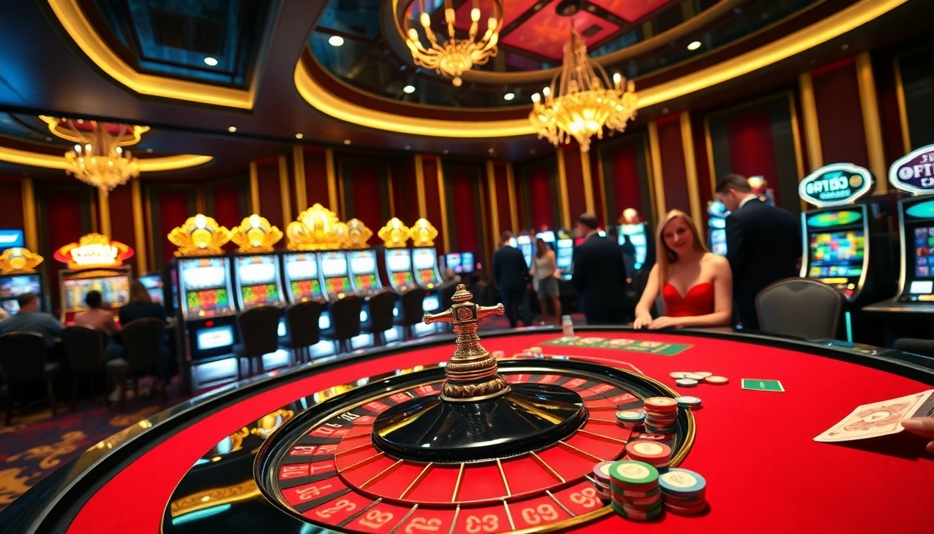 Experience the luxury and excitement of vip66 casino with elegant gambling tables and vibrant roulette wheel.