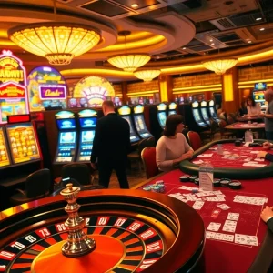 Experience the thrill of the luckywin lottery result amidst a glamorous casino environment.
